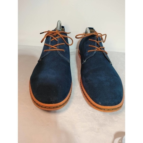Dadawen blue suede oxford shoes with brown laces men size 13 EU size 47 - Picture 8 of 10